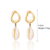 Wholesale Shell Earrings Handmade Geometric Natural Style Alloy Stainless Steel