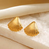 Wholesale Shell Earrings Stainless Steel Geometric Minimalist Electroplating Style For Women