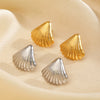 Wholesale Shell Earrings Stainless Steel Geometric Minimalist Electroplating Style For Women