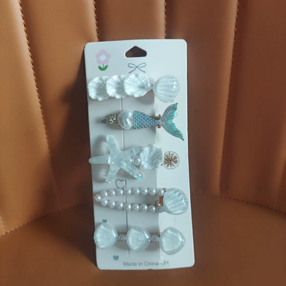 Wholesale Shell Handmade Animal Style Heart Starfish Hairpin Set For Female Students And Women