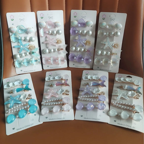 Wholesale Shell Handmade Animal Style Heart Starfish Hairpin Set For Female Students And Women