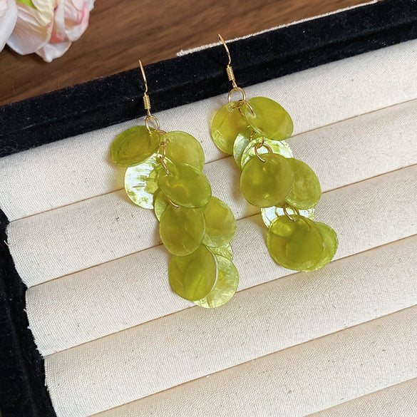 Wholesale Shell Handmade Geometric Needle Tassel Earrings For Women