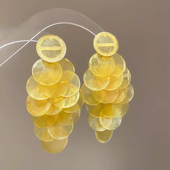 Wholesale Shell Handmade Geometric Needle Tassel Earrings For Women