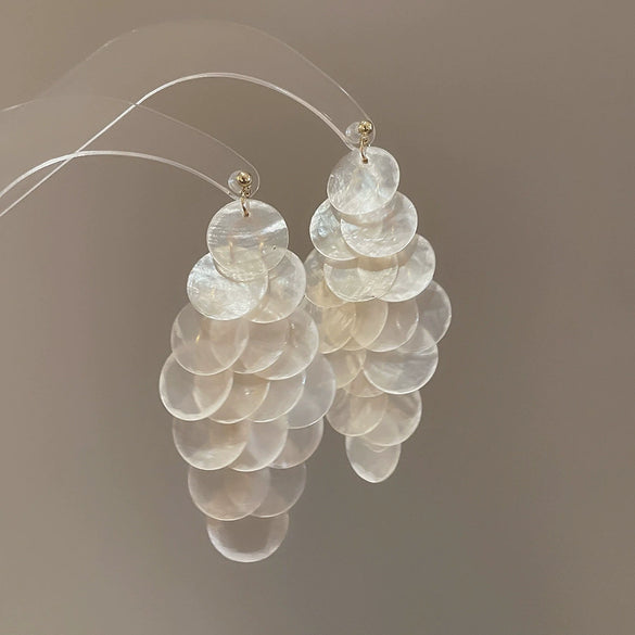 Wholesale Shell Handmade Geometric Needle Tassel Earrings For Women