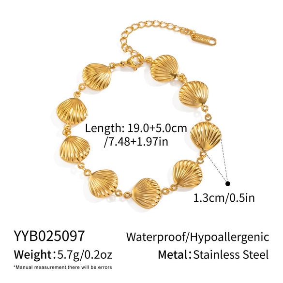 Wholesale Shell Jewelry Set With Marine Life Pattern Stainless Steel Gold Plated Handmade And Electroplated For Women's Summer