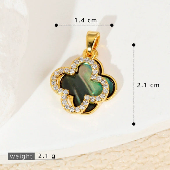 Wholesale Shell Necklace Pendant With Copper Plated Geometric Moon Red Star And Heart Shape Accessories