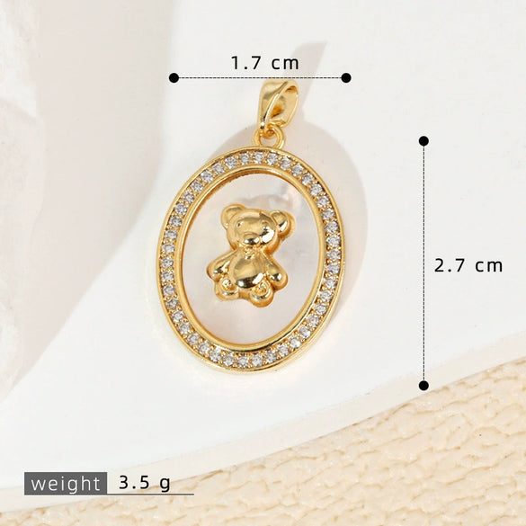 Wholesale Shell Necklace Pendant With Copper Plated Geometric Moon Red Star And Heart Shape Accessories