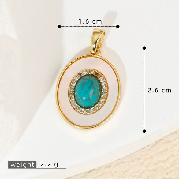 Wholesale Shell Necklace Pendant With Copper Plated Geometric Moon Red Star And Heart Shape Accessories