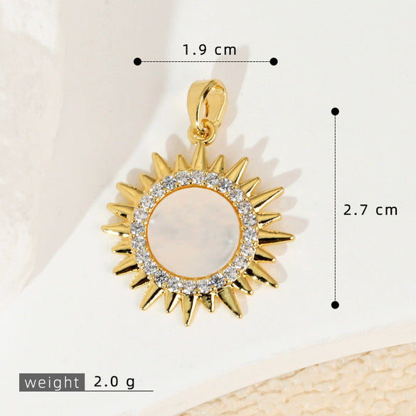 Wholesale Shell Necklace Pendant With Copper Plated Geometric Moon Red Star And Heart Shape Accessories