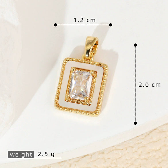 Wholesale Shell Necklace Pendant With Copper Plated Geometric Moon Red Star And Heart Shape Accessories