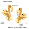 Wholesale Shell Pearl Pleated Petal Geometric Earrings Stainless Steel Electroplated Unique Design For Women