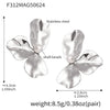Wholesale Shell Pearl Pleated Petal Geometric Earrings Stainless Steel Electroplated Unique Design For Women