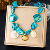 Wholesale Shell Pearl Stainless Steel Jewelry Marine Life Electroplated Women's Pendant Earrings Necklace Bracelet Set