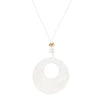 Wholesale Shell Pendant Necklace With Geometric Design And Wax Rope Strap Electroplated Finish