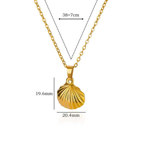 Wholesale Shell Starfish Necklace Stainless Steel With Animal Zodiac Pattern Electroplated