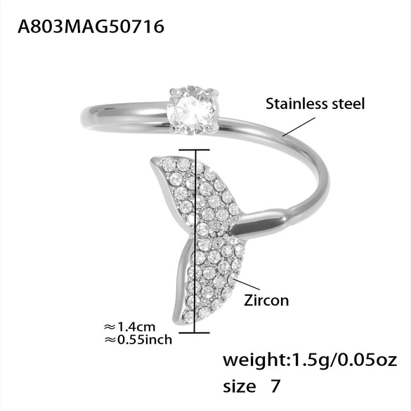 Wholesale Shellshaped 316L Stainless Steel Ring With Star And Geometric Pattern Electroplated For Women