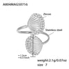 Wholesale Shellshaped 316L Stainless Steel Ring With Star And Geometric Pattern Electroplated For Women