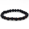Wholesale Shining Volcanic Stone Black Iron Stone Geometric Handmade Couple Bracelet