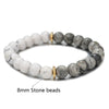 Wholesale Shining Volcanic Stone Black Iron Stone Geometric Handmade Couple Bracelet