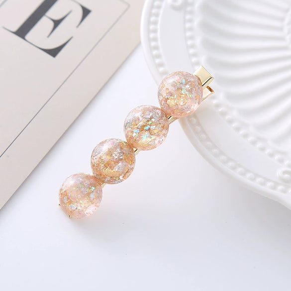 Wholesale Shiny Plastic And Resin Duck Bill Hair Clip Electroplated For Girls