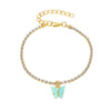 Wholesale Shiny Rhinestone Alloy Butterfly Pendant Anklet For Women Creative Simple Style