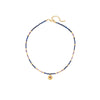 Wholesale Short Clavicle Chain Retro Style Malachite And Titanium Steel Geometric Beaded Handmade Women's Necklace