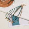 Wholesale Short Clavicle Chain Retro Style Malachite And Titanium Steel Geometric Beaded Handmade Women's Necklace