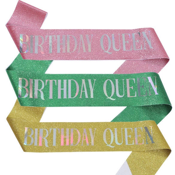 Wholesale Shoulder Strap Etiquette Belt Glitter Cloth Bronzing For Birthday Party