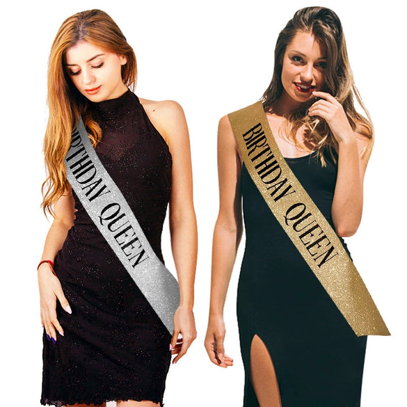 Wholesale Shoulder Strap Etiquette Belt Glitter Cloth Bronzing For Birthday Party