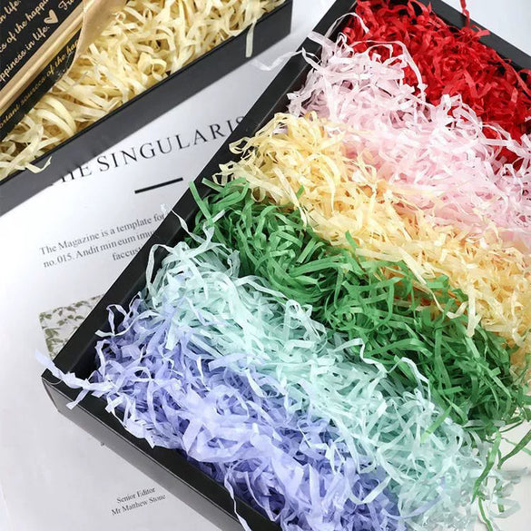 Wholesale Shredded Paper And Raffia Gift Box Filler Decorative Packaging Material For Candy And Gift Boxes