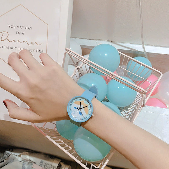 Wholesale Silicone Alloy Watch For Girls Cartoon Style Round Dial