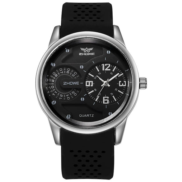 Wholesale Silicone Band Alloy Case Round Dial Men's Outdoor Leisure Sports Watch