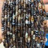 Wholesale Silk Agate Pointed Rice Beads For Diy Jewelry Polished With Brown Stripes