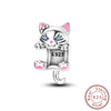 Wholesale 925 Silver Animal Spirit Snake Unicorn Hummingbird Dinosaur Elephant Beads Pendant Diy Bracelet Accessories With Dripping Oil Design