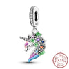 Wholesale 925 Silver Animal Spirit Snake Unicorn Hummingbird Dinosaur Elephant Beads Pendant Diy Bracelet Accessories With Dripping Oil Design