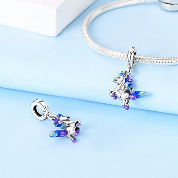 Wholesale 925 Silver Animal Spirit Snake Unicorn Hummingbird Dinosaur Elephant Beads Pendant Diy Bracelet Accessories With Dripping Oil Design