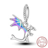 Wholesale 925 Silver Animal Spirit Snake Unicorn Hummingbird Dinosaur Elephant Beads Pendant Diy Bracelet Accessories With Dripping Oil Design