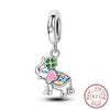Wholesale 925 Silver Animal Spirit Snake Unicorn Hummingbird Dinosaur Elephant Beads Pendant Diy Bracelet Accessories With Dripping Oil Design