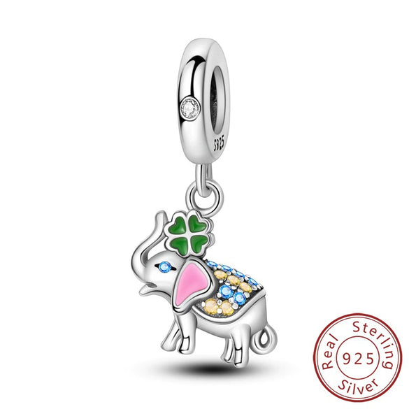 Wholesale 925 Silver Animal Spirit Snake Unicorn Hummingbird Dinosaur Elephant Beads Pendant Diy Bracelet Accessories With Dripping Oil Design