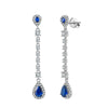 Wholesale 925 Silver Artificial Aquamarine Water Drop Zircon Tassel Geometric Earrings For Women