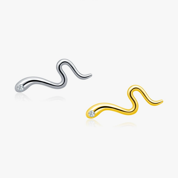 Wholesale 925 Silver Birth Year Zodiac Snake Earrings For Women Sweet Cool Style With Electroplating