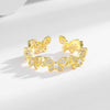 Wholesale Silver 925 Butterfly Ring Women's Fashionable Open Ring With Electroplating