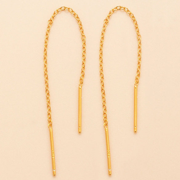 Wholesale Silver 925 Chain Earrings Simple Geometric Style For Women