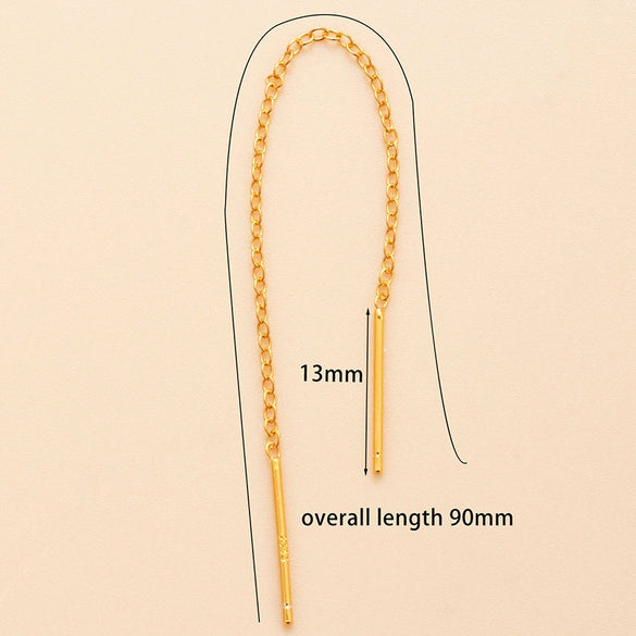 Wholesale Silver 925 Chain Earrings Simple Geometric Style For Women