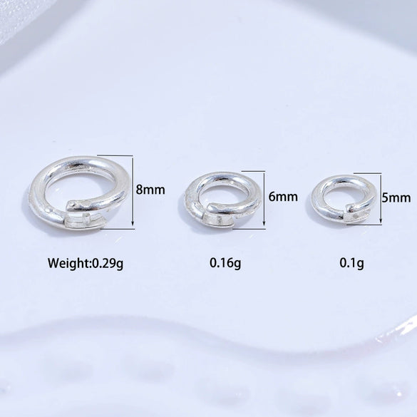 Wholesale 925 Silver Circle Open Clasp Pendant Handmade Diy Bracelet Necklace Connector Electroplated