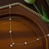 Wholesale Silver Clover Ochain Necklace With Diamond Embedded Light Luxury Style And Flower Leaf Pattern