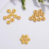 Wholesale Silver Color Protection Gear Twist Round Spacer Beads Jewelry Material With Electroplating And Snowflake Design
