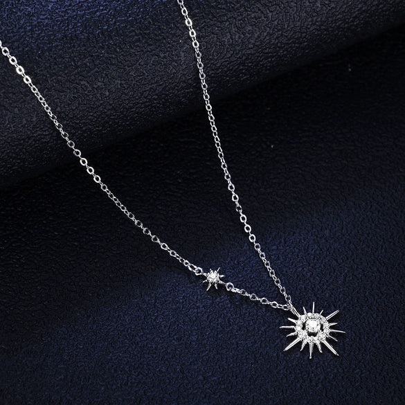 Wholesale 925 Silver Constellation Star And Moon Pendant Necklace For Women