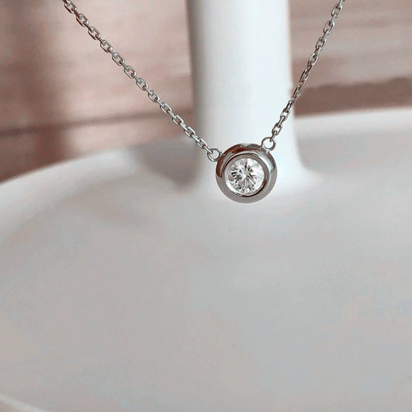 Wholesale Silver Diamond Geometric Pendant Necklace 18K Gold Plated For Women