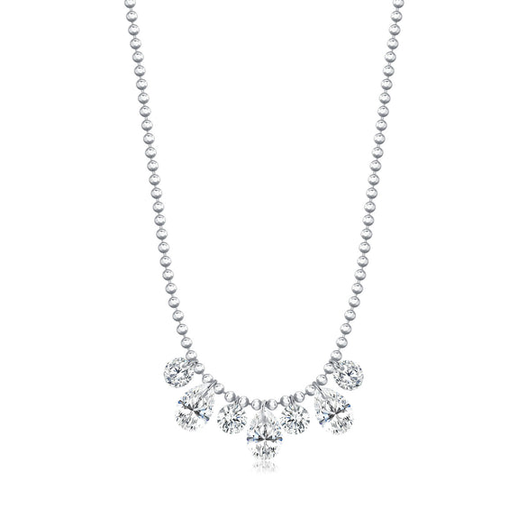 Wholesale Silver Drop Shape Pendant Clavicle Necklace For Women